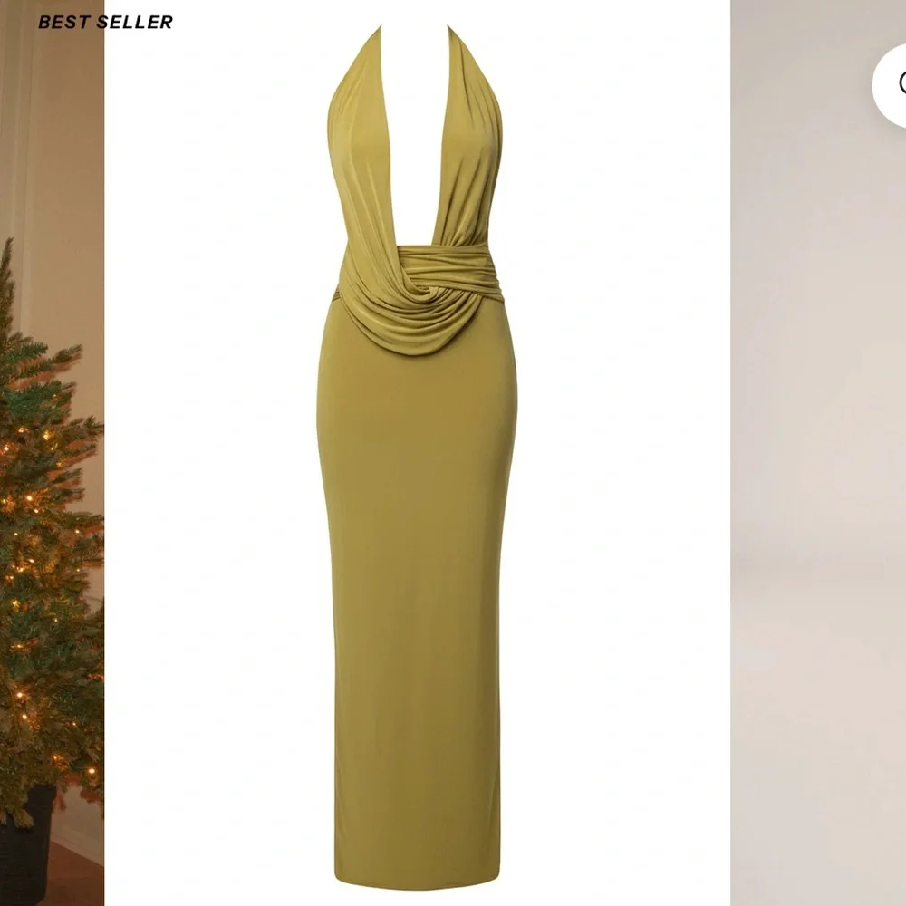 JLUXLABEL Moss Dawn Draped Maxi Dress - Small - NWT - Picture 2 of 5